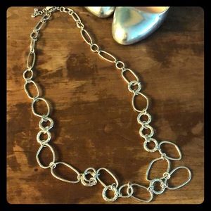 Brighton pebble link silver necklace